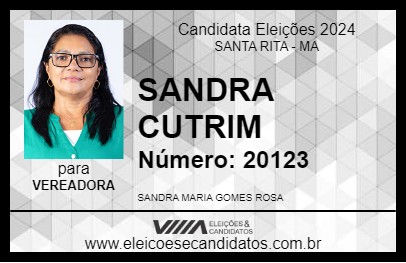 Candidato SANDRA CUTRIM 2024 - SANTA RITA - Eleições