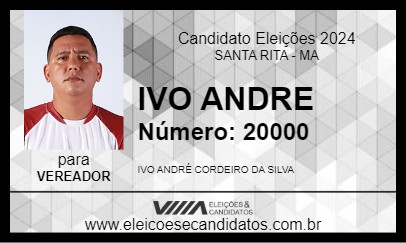 Candidato IVO ANDRE 2024 - SANTA RITA - Eleições