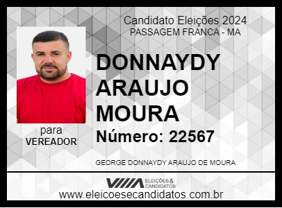 Candidato DONNAYDY ARAUJO MOURA 2024 - PASSAGEM FRANCA - Eleições