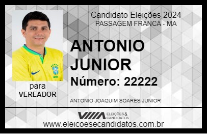 Candidato ANTONIO JUNIOR 2024 - PASSAGEM FRANCA - Eleições