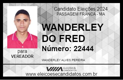 Candidato WANDERLEY DO FRED 2024 - PASSAGEM FRANCA - Eleições