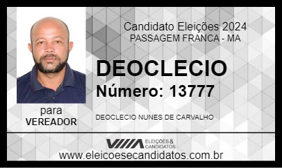 Candidato DEOCLECIO 2024 - PASSAGEM FRANCA - Eleições