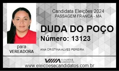 Candidato DUDA DO POÇO 2024 - PASSAGEM FRANCA - Eleições