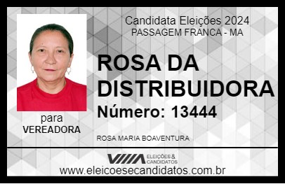 Candidato ROSA DA DISTRIBUIDORA 2024 - PASSAGEM FRANCA - Eleições