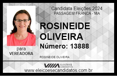 Candidato ROSINEIDE OLIVEIRA 2024 - PASSAGEM FRANCA - Eleições