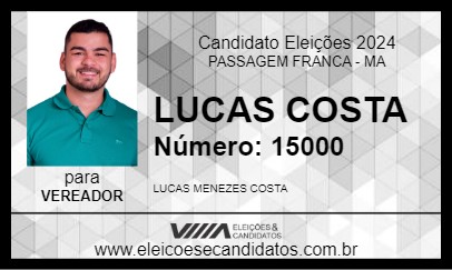 Candidato LUCAS COSTA 2024 - PASSAGEM FRANCA - Eleições