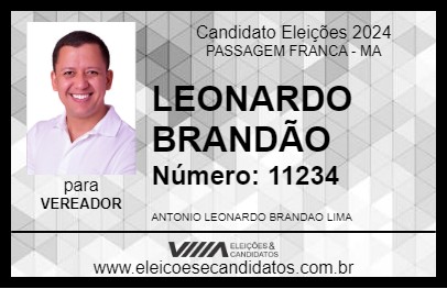 Candidato LEONARDO BRANDÃO 2024 - PASSAGEM FRANCA - Eleições