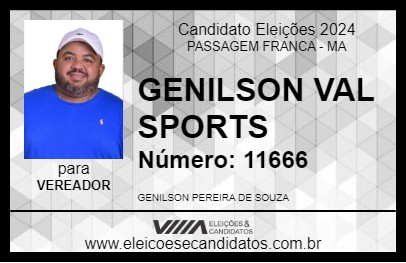 Candidato GENILSON VAL SPORTS 2024 - PASSAGEM FRANCA - Eleições