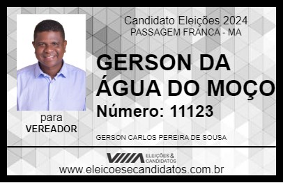 Candidato GERSON DA ÁGUA DO MOÇO 2024 - PASSAGEM FRANCA - Eleições