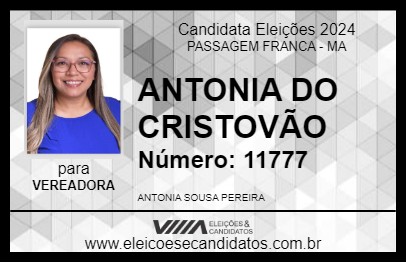 Candidato ANTONIA DO CRISTOVÃO 2024 - PASSAGEM FRANCA - Eleições