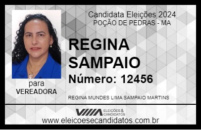 Candidato REGINA SAMPAIO 2024 - POÇÃO DE PEDRAS - Eleições