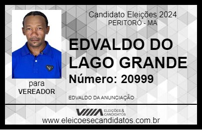 Candidato EDVALDO DO LAGO GRANDE 2024 - PERITORÓ - Eleições