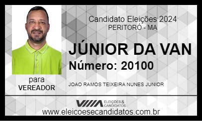 Candidato JÚNIOR DA VAN 2024 - PERITORÓ - Eleições