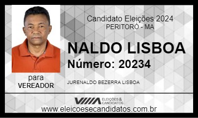 Candidato NALDO LISBOA 2024 - PERITORÓ - Eleições