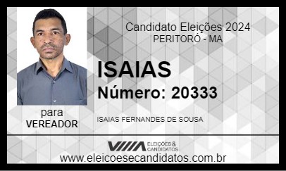 Candidato ISAIAS 2024 - PERITORÓ - Eleições