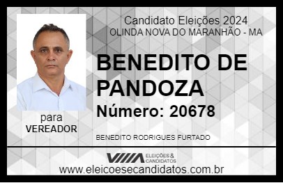 Candidato BENEDITO DE PANDOZA 2024 - OLINDA NOVA DO MARANHÃO - Eleições