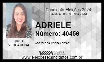 Candidato ADRIELE  2024 - BARRA DO CORDA - Eleições