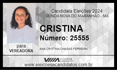 Candidato CRISTINA 2024 - OLINDA NOVA DO MARANHÃO - Eleições