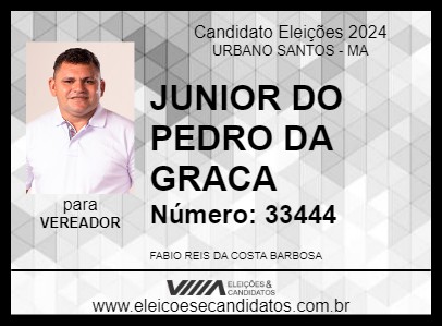 Candidato JUNIOR DO PEDRO DA GRACA 2024 - URBANO SANTOS - Eleições