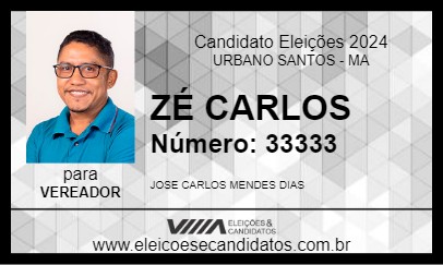 Candidato ZÉ CARLOS 2024 - URBANO SANTOS - Eleições