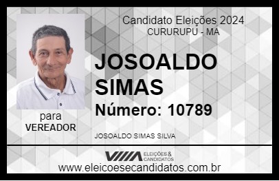 Candidato JOSOALDO SIMAS 2024 - CURURUPU - Eleições