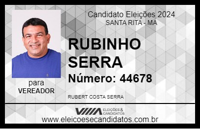 Candidato RUBINHO SERRA 2024 - SANTA RITA - Eleições