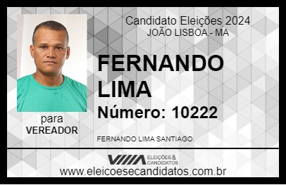 Candidato FERNANDO LIMA 2024 - JOÃO LISBOA - Eleições