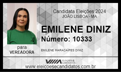 Candidato EMILENE DINIZ 2024 - JOÃO LISBOA - Eleições