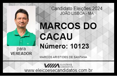 Candidato MARCOS DO CACAU 2024 - JOÃO LISBOA - Eleições