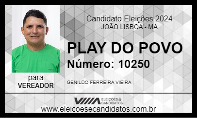 Candidato PLAY DO POVO 2024 - JOÃO LISBOA - Eleições