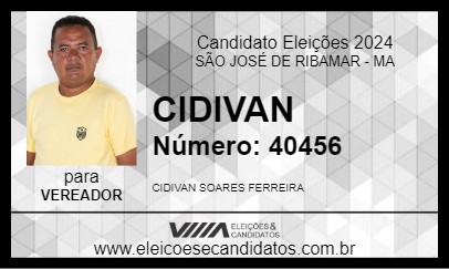 Candidato CIDIVAN 2024 - SÃO JOSÉ DE RIBAMAR - Eleições