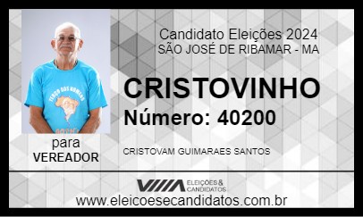 Candidato CRISTOVINHO 2024 - SÃO JOSÉ DE RIBAMAR - Eleições