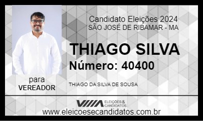 Candidato THIAGO SILVA 2024 - SÃO JOSÉ DE RIBAMAR - Eleições