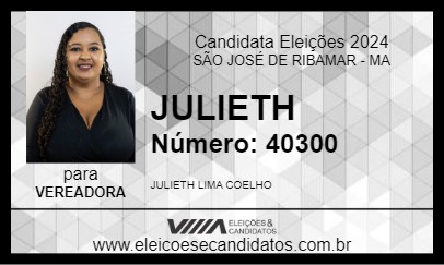 Candidato JULIETH 2024 - SÃO JOSÉ DE RIBAMAR - Eleições