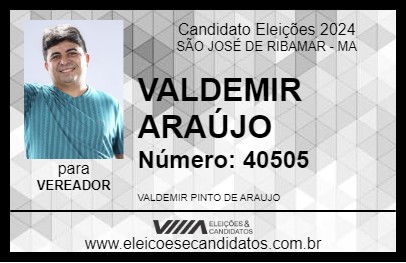 Candidato VALDEMIR ARAÚJO 2024 - SÃO JOSÉ DE RIBAMAR - Eleições