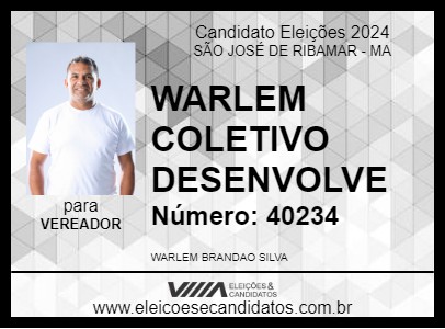 Candidato WARLEM COLETIVO DESENVOLVE 2024 - SÃO JOSÉ DE RIBAMAR - Eleições