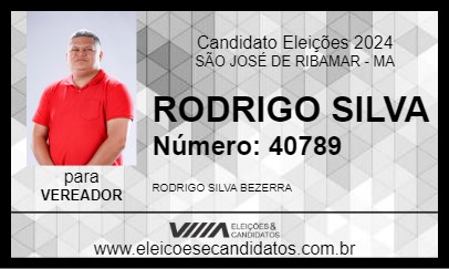 Candidato RODRIGO SILVA 2024 - SÃO JOSÉ DE RIBAMAR - Eleições