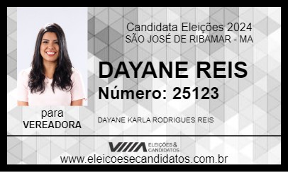 Candidato DAYANE REIS 2024 - SÃO JOSÉ DE RIBAMAR - Eleições