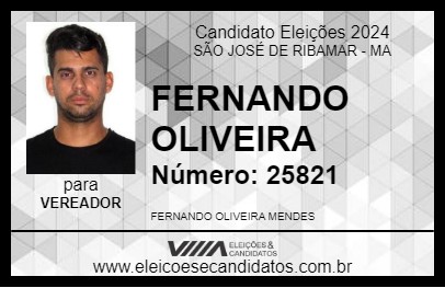 Candidato FERNANDO OLIVEIRA 2024 - SÃO JOSÉ DE RIBAMAR - Eleições