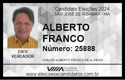 Candidato ALBERTO FRANCO 2024 - SÃO JOSÉ DE RIBAMAR - Eleições