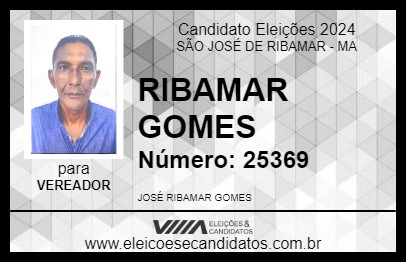 Candidato RIBAMAR GOMES 2024 - SÃO JOSÉ DE RIBAMAR - Eleições