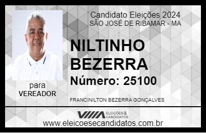 Candidato NILTINHO BEZERRA 2024 - SÃO JOSÉ DE RIBAMAR - Eleições