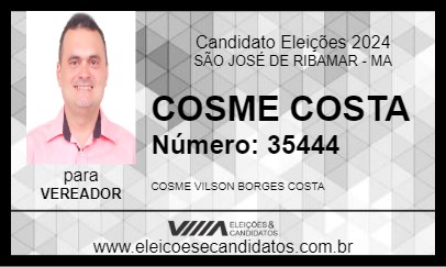 Candidato COSME COSTA 2024 - SÃO JOSÉ DE RIBAMAR - Eleições