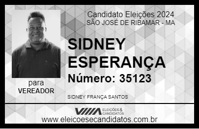 Candidato SIDNEY ESPERANÇA 2024 - SÃO JOSÉ DE RIBAMAR - Eleições