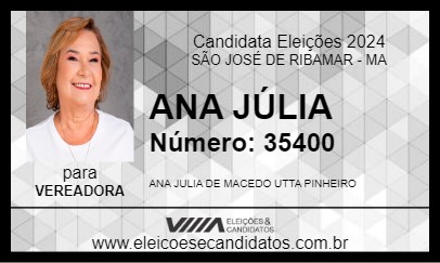 Candidato ANA JÚLIA 2024 - SÃO JOSÉ DE RIBAMAR - Eleições