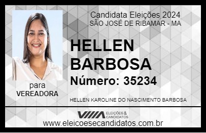 Candidato HELLEN BARBOSA 2024 - SÃO JOSÉ DE RIBAMAR - Eleições