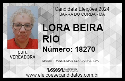 Candidato LORA BEIRA RIO 2024 - BARRA DO CORDA - Eleições