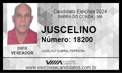 Candidato JUSCELINO 2024 - BARRA DO CORDA - Eleições