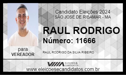 Candidato RAUL RODRIGO 2024 - SÃO JOSÉ DE RIBAMAR - Eleições