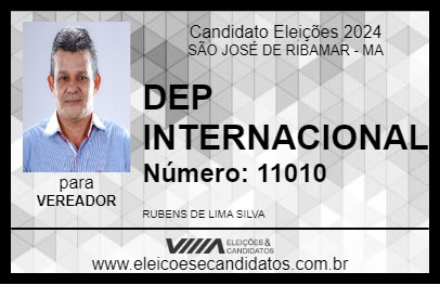 Candidato RUBENS INTERNACIONAL 2024 - SÃO JOSÉ DE RIBAMAR - Eleições